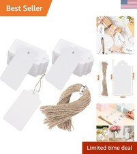 100pcs Gift Tags with String Attached, 2 x 4 inch Kraft Paper Hang Tags for C...