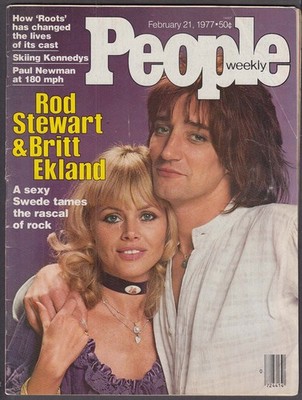 PEOPLE Rod Stewart Britt Ekland Paul Newman Roots 2/21 1977