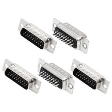 5pcs D-SUB 26 Pin Male Type Straight Adapter Connector 3 Rows Solder DB26M