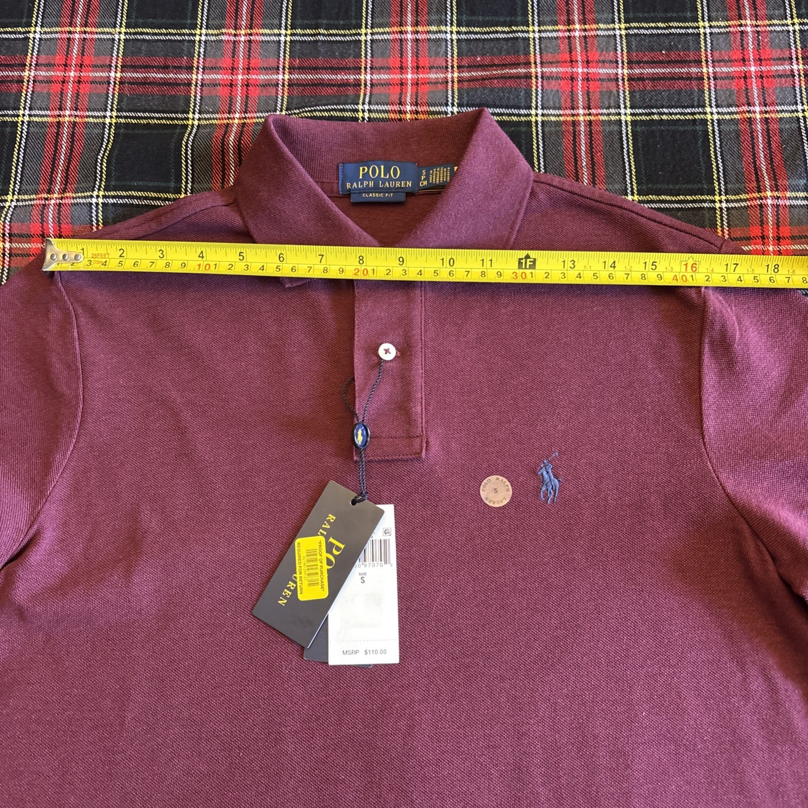 NWT Polo Ralph Lauren Short Sleeve Dark Red Heather Golf Shirt Men's Size S thumbnail 15
