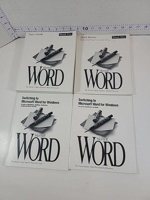 Vintage 1990's Microsoft Manuals/User Guide/Quick Results For Office 4.2