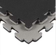 40mm Jigsaw Mat - £25 - 1x1m  – BLACK/GREY - Reversible BJJ/JUDO/MMA