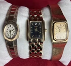 Vintage Women’s Gold Tone Watches Lot Of 3, Benrus, Citizen, Seiko, Not Working