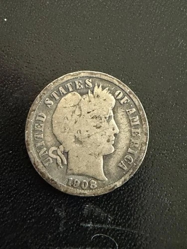 1908 P Barber Liberty Head Dime G