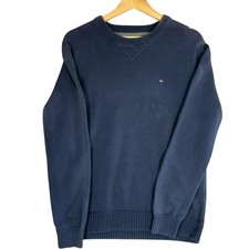 Tommy Hilfiger Jumper Men's M Blue Crew Neck Classic Logo