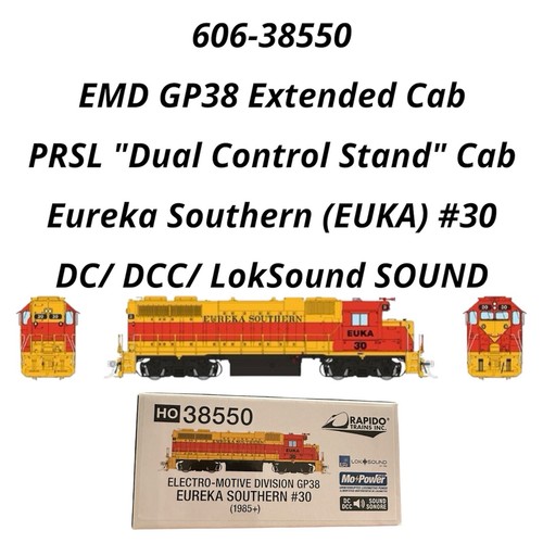 Rapido 38550 EMD GP38 cabina extendida DC/DCC/SONIDO LokSound Eureka Southern EUKA 30 | Condition: New