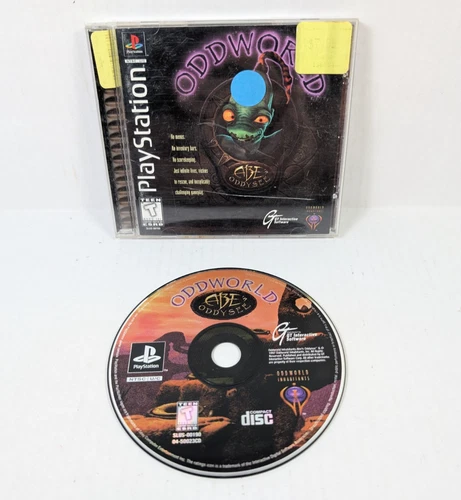 Oddworld Abe Oddysee PS1 Complete Tested Sony Playstation Black Label 1997