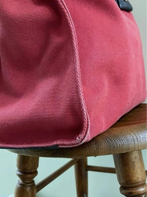 【RALPH LAUREN】RED Canvas Ricky Tote bag RALPH LAUREN Canvas Ricky Tote Bag Red Authentic Women Used