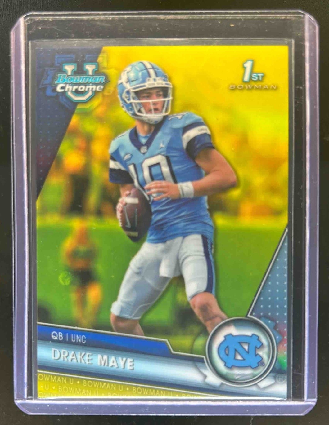 2023 Bowman Chrome U Drake Maye 1st Prospect Yellow Refractor #65/75