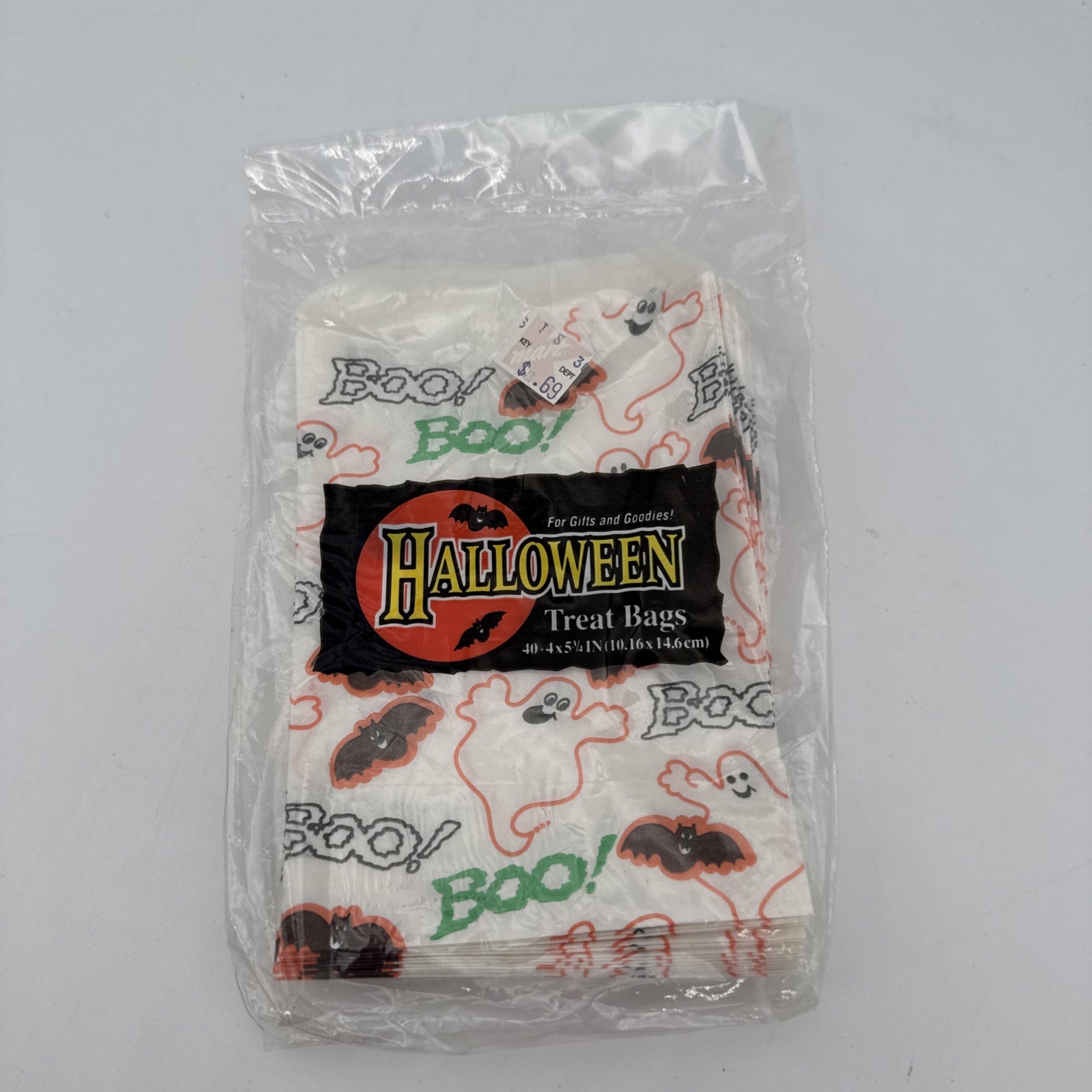 Vintage Halloween Treat Bags In Sealed Original Package BOO! 40-Pack