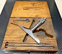 Starrett 440-B 0-3" Depth Micrometer Machinist Tool Maker Wood Case Gage