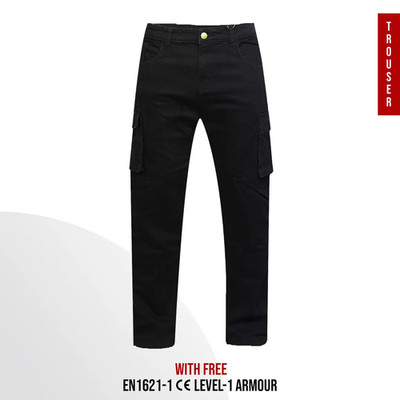 Tolle Bikers Gear schwarze Motorrad Schutzhose. Schwarz. Herren Größe S.