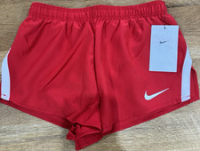 Nike Unisex Kinder Leichtathletik Shorts rot/wei&szlig; Gr. L Jersey Zugband