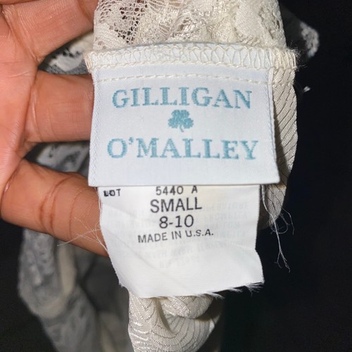Gilligan & O'Malley Vintage Cream Satin Lace Sleeveless Maxi Slip Dress Small - Picture 7 of 10