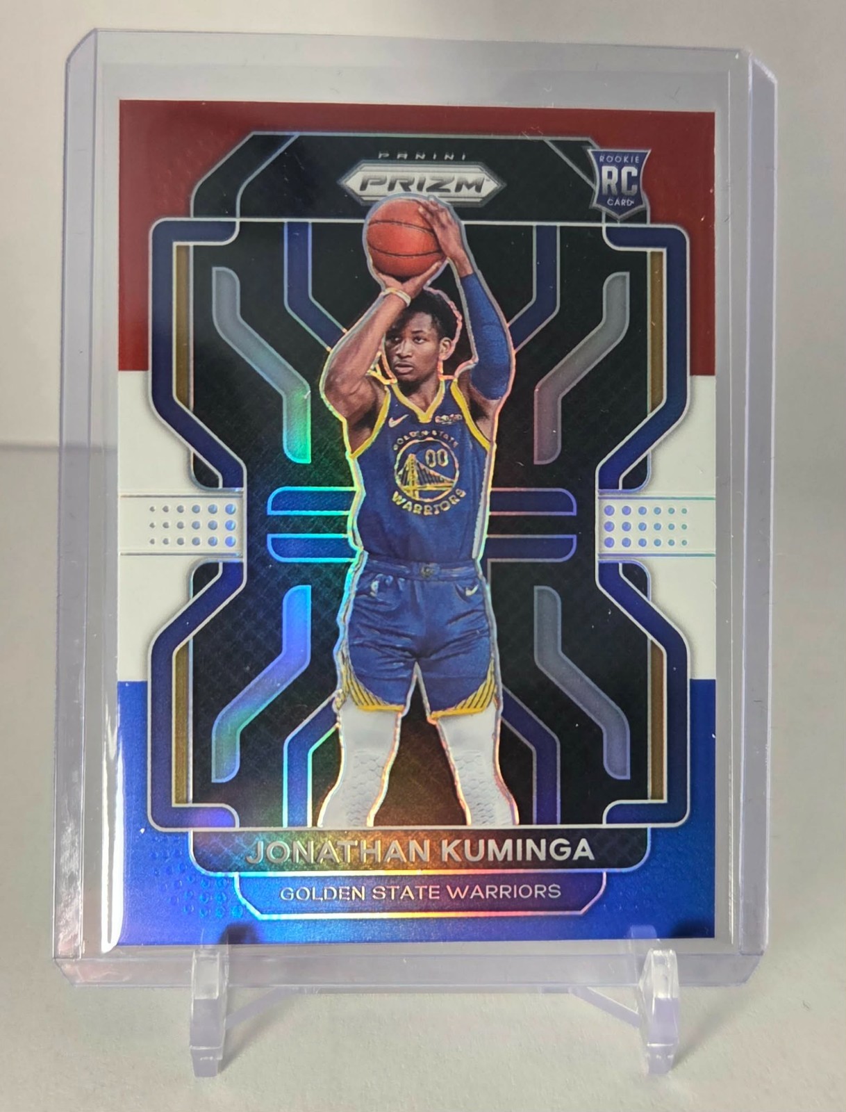 Jonathan Kuminga - 2021-22 Panini Prizm #307 Red White Blue Prizm (RC) Warriors