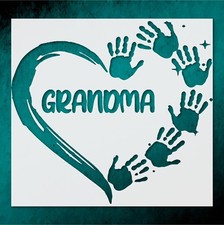 Heart Shape with Handprints Family Wall Art Reusable Plastic Stencil - Stenci  
