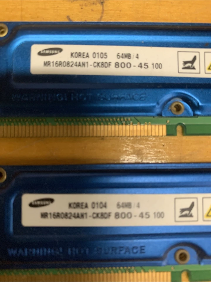 2-64MB Samsung ECC RDRAM 64MB / 4 PC800-45 800MHz MR18R0824AN1-CK8DF Rambus RIMM - Image 2 of 4