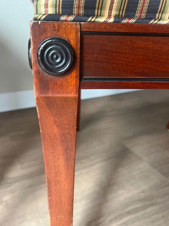 轻度使用老式中世纪条纹贝克家具6件套餐椅 — 第 3/4 张图片