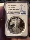 2022 W 1 oz Silver Eagle $1 Early Releases NGC PF 70 Ultra Cameo