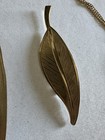costume jewelry lot 3 brooch necklace Leaf rhinestone Gold Tone Mx10 — photo 5