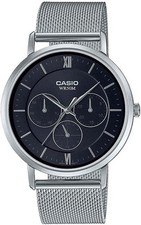 Casio MTP-B300M-1AVDF Men's Stainless Steel Strap Analog Watch with Black Dial