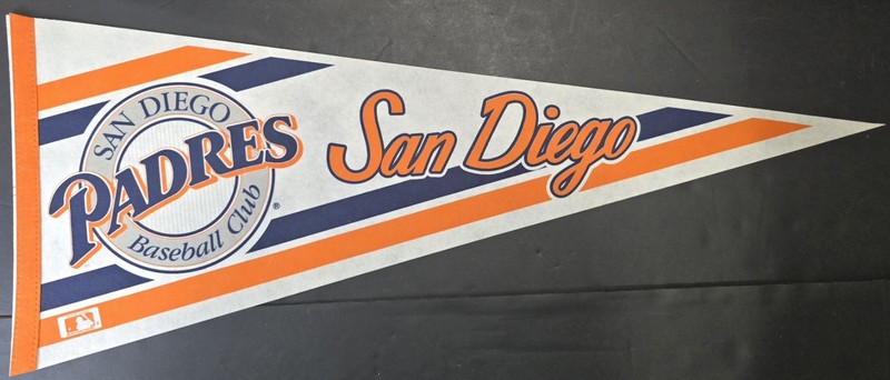 San Diego Padres Flag Pennant Felt MLB Vintage 1980's 
