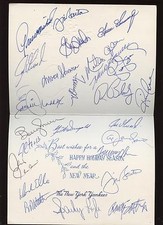 New York Yankees Greats Signed Holiday Card 25 Signatures PSA DNA LOA