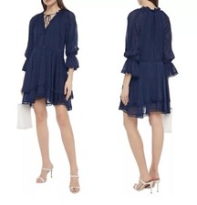 Alice+Olivia Sapphire Women's Blue Joanne Handkerchief Dress Size 10