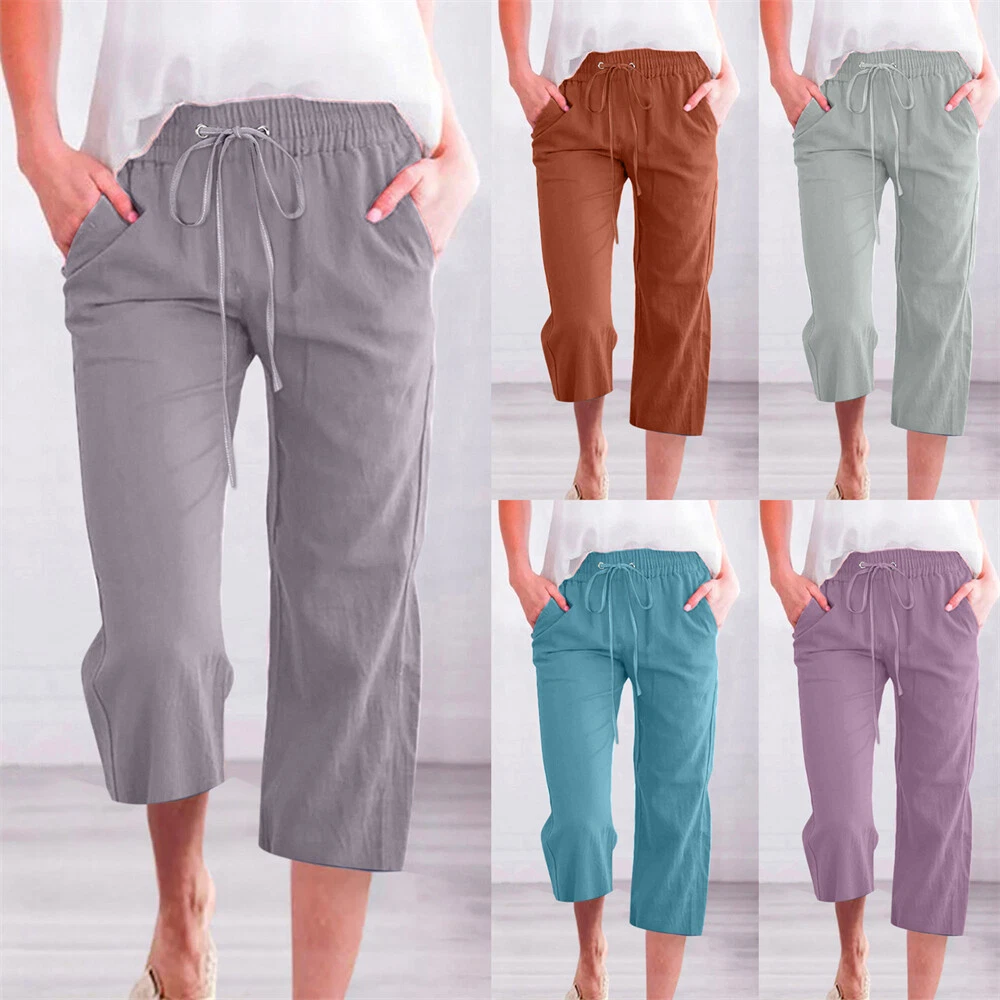 Women Capri Pants Leggings Lightweight Stretch Cropped Trousers with Pockets
Opens in a new window o