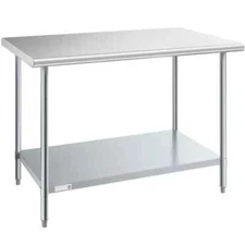 30"W x 48"L Stainless Steel Prep and Work Restaurant Table with Undershelf