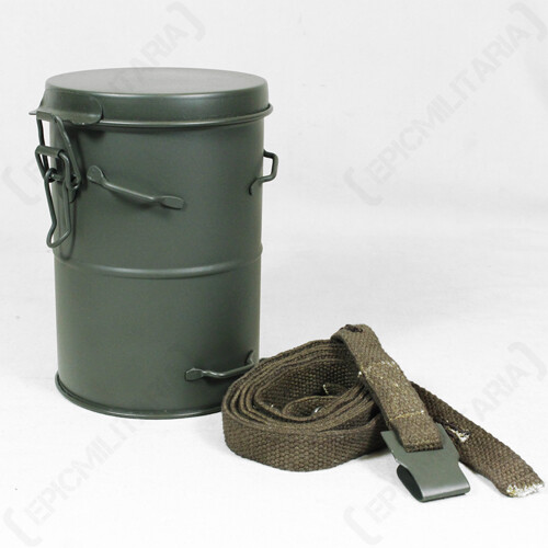 WW1 German Gas Mask Canister - Repro M1916 Metal Respirator Tin Carrier Case New - Picture 1 of 2