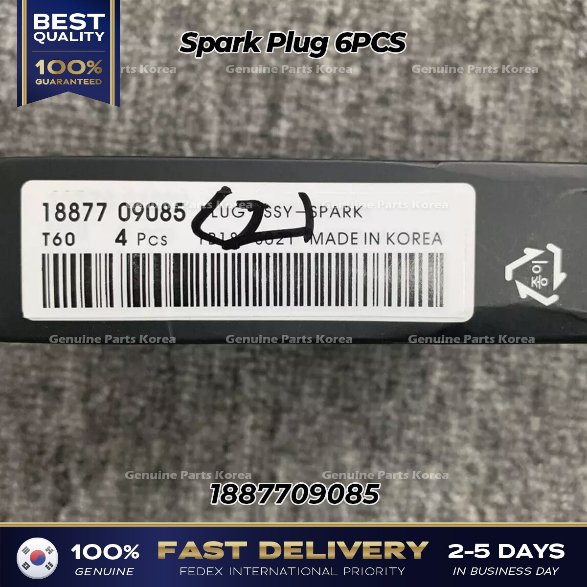 新品★a子★GENE ⭐Genuine⭐ Spark Plug 6PCS 1887709085 for Hyundai Genesis