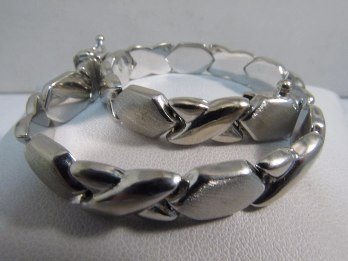 14k White Gold Designer RCI Bracelet 7mm. 7