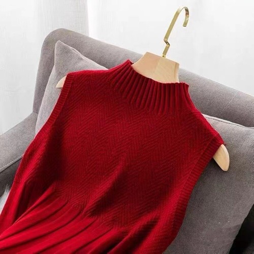 Solid Color Knitted Vest Sleeveless Camisole Bottom Layer Shirt for Women - Picture 9 of 11