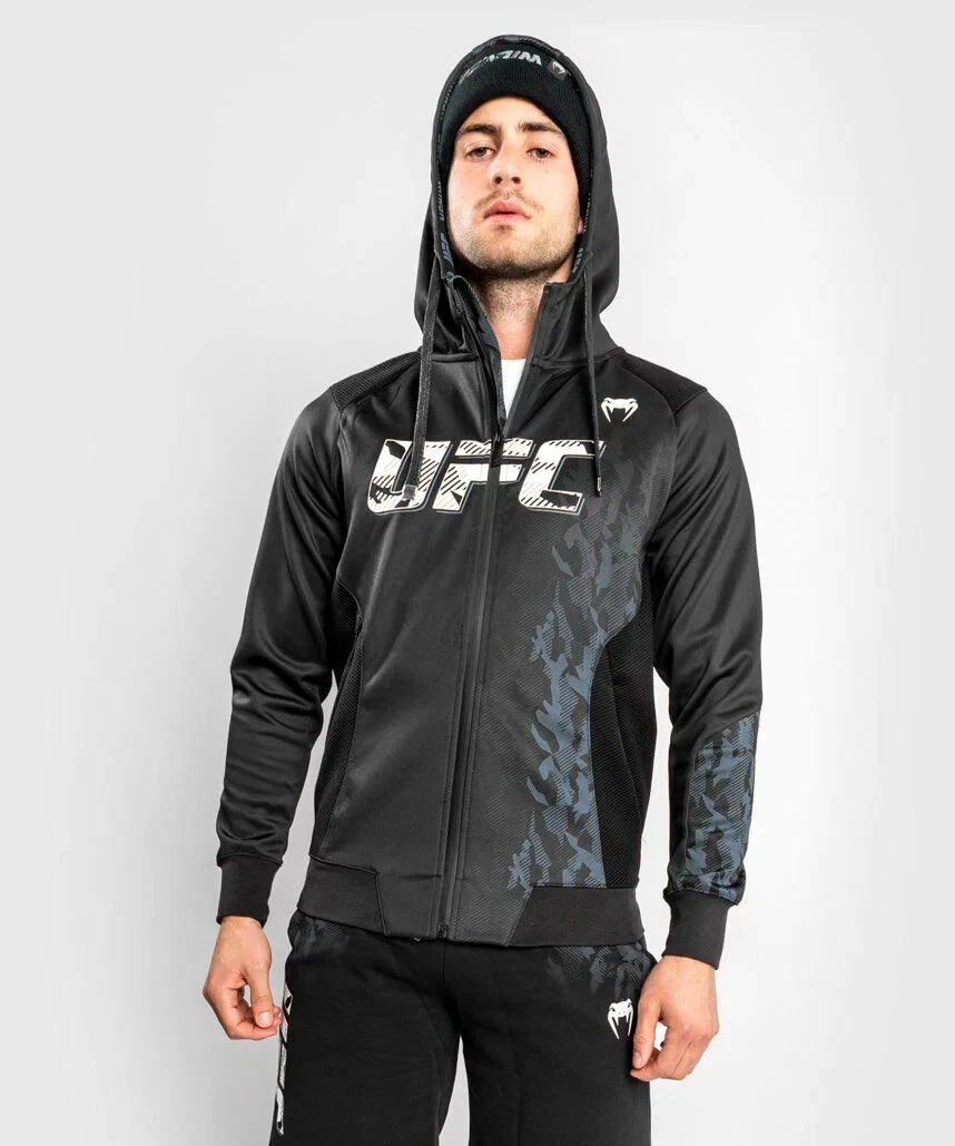 VENUM L97912 Mens Black UFC VENUM Authentic Fight Week Zip Hoodie Size M