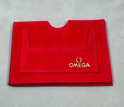 Omega Watch Garanzia Porta Carte e Libretti Portafoglio - Feltro Rosso - Foto 1 di 2