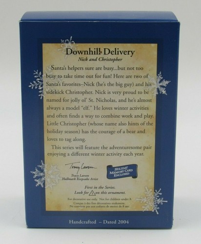 Hallmark Keepsake "Downhill Delivery" Nick and Christopher Ornament Dated 2004 - Picture 2 of 2