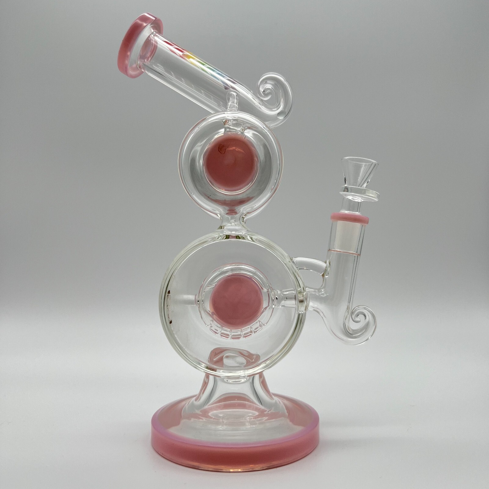 MOB 11"Hookah Water Pipe Dual Disc Chamber Recycle for Tobacco-Pink-Gift