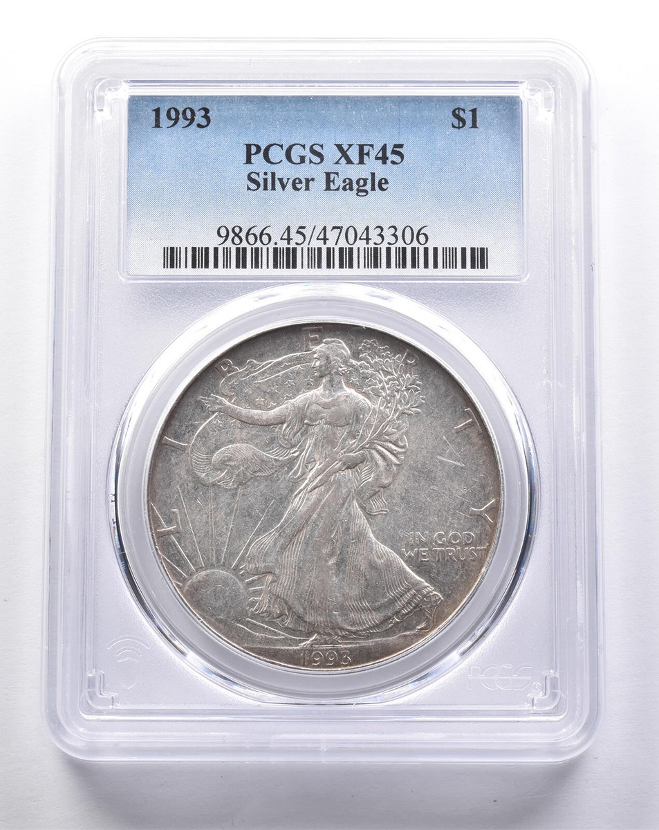 XF45 LOWBALL 1993 American Silver Eagle PCGS Low Ball - Lowest Pop