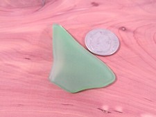 Genuine Beach Sea Glass Piece Solid Green Surf Tumbled Frosted