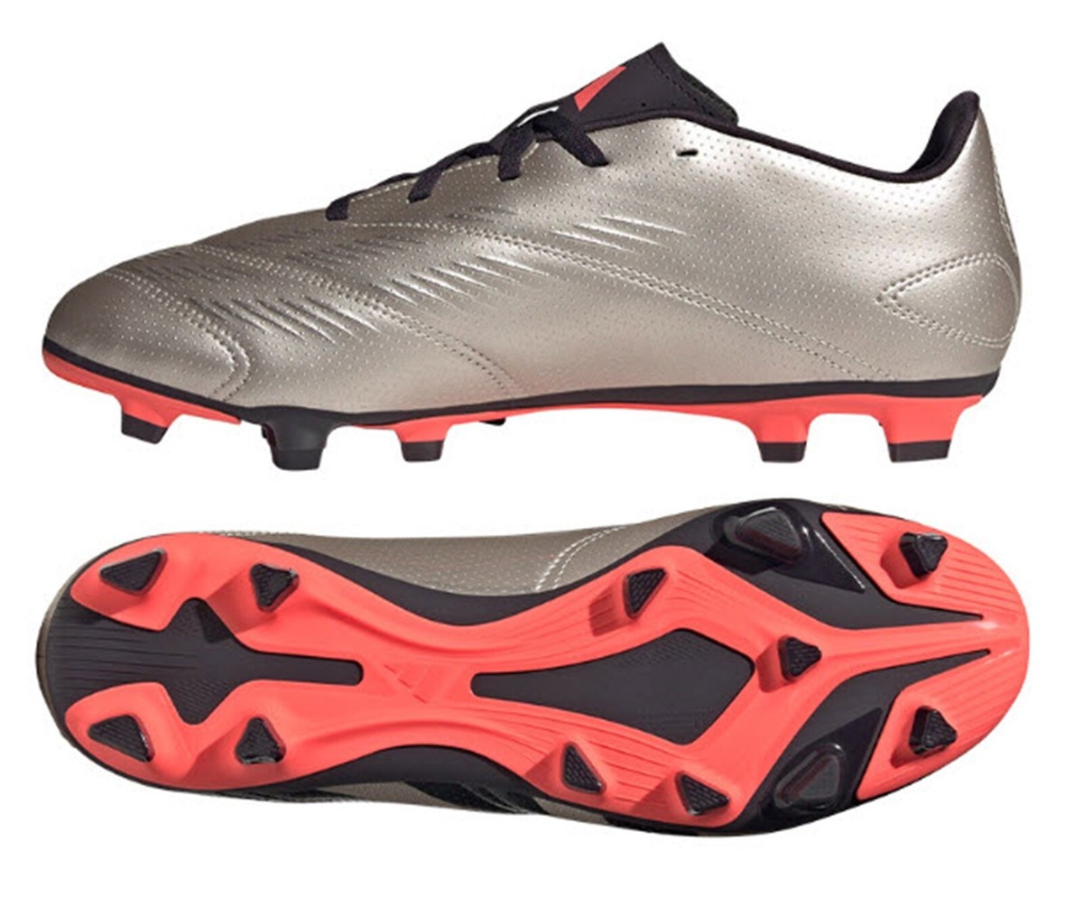 Adidas Men PREDATOR Club FxG Cleats Gray Black Football Soccer GYM