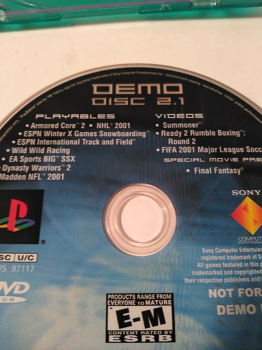 Demo Disc 2.1 PS2 2000 PlayStation 2 Tested (Not For Sale) DISC