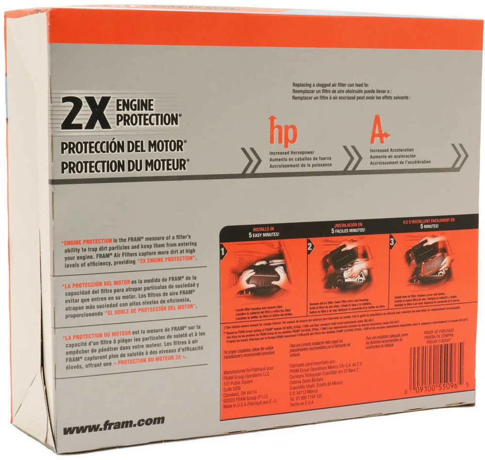 Air Filter fits 2013-2019 Ford Escape Transit Connect FRAM - Image 4 of 4