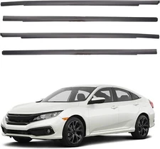 For 2016-2021 Honda Civic Sedan 4pcs Weatherstrip Window Moulding Trim Seal Belt