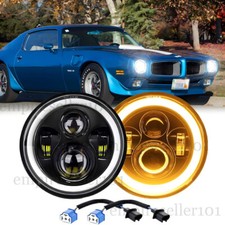 Pair Fit Pontiac Firebird 1970-1976 7 Led Headlights Hi-lo Beam Angel Eyes Dot Pair Fit Pontiac Firebird 1970-1976 7 Led Headlights Hi-lo Beam Angel Eyes Dot