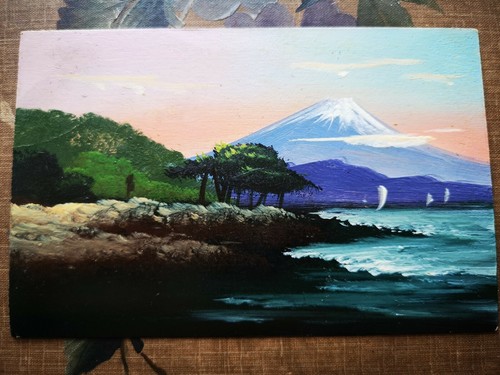Hand painted Japanese antique postcard early 1900-1920s era Sapsford Mount Fuji - Picture 4 of 10