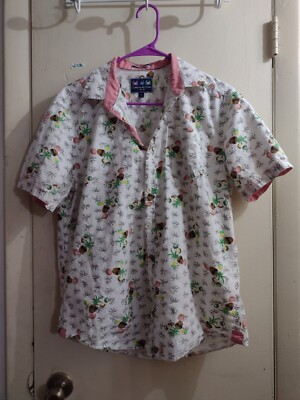 Charleston Threads Button up Shirt Pineapple M Palm Beach Hawaiian Fun Weird Med