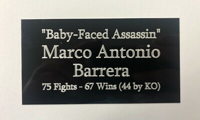 Marco Antonio Barrera - 130x70mm gravierte Plakette für signierte Box Memorabilia