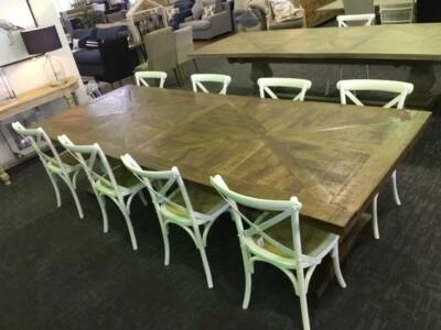 Tuscany Hamptons Style Parquetry 3m Dining Table 8 Noosa Tuscany Hamptons Style Parquetry 3m Dining Table 8 Noosa