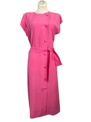 MBR International Pink 100% Silk Vintage Dress Womens Size 6
